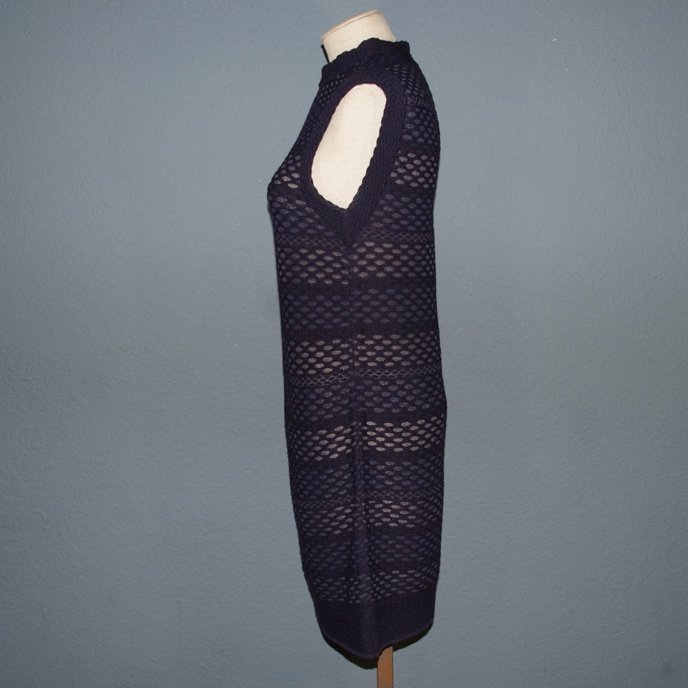 M MISSONI Eggplant Honeycomb Knit Sleeveless Dress - Picture 5 of 8